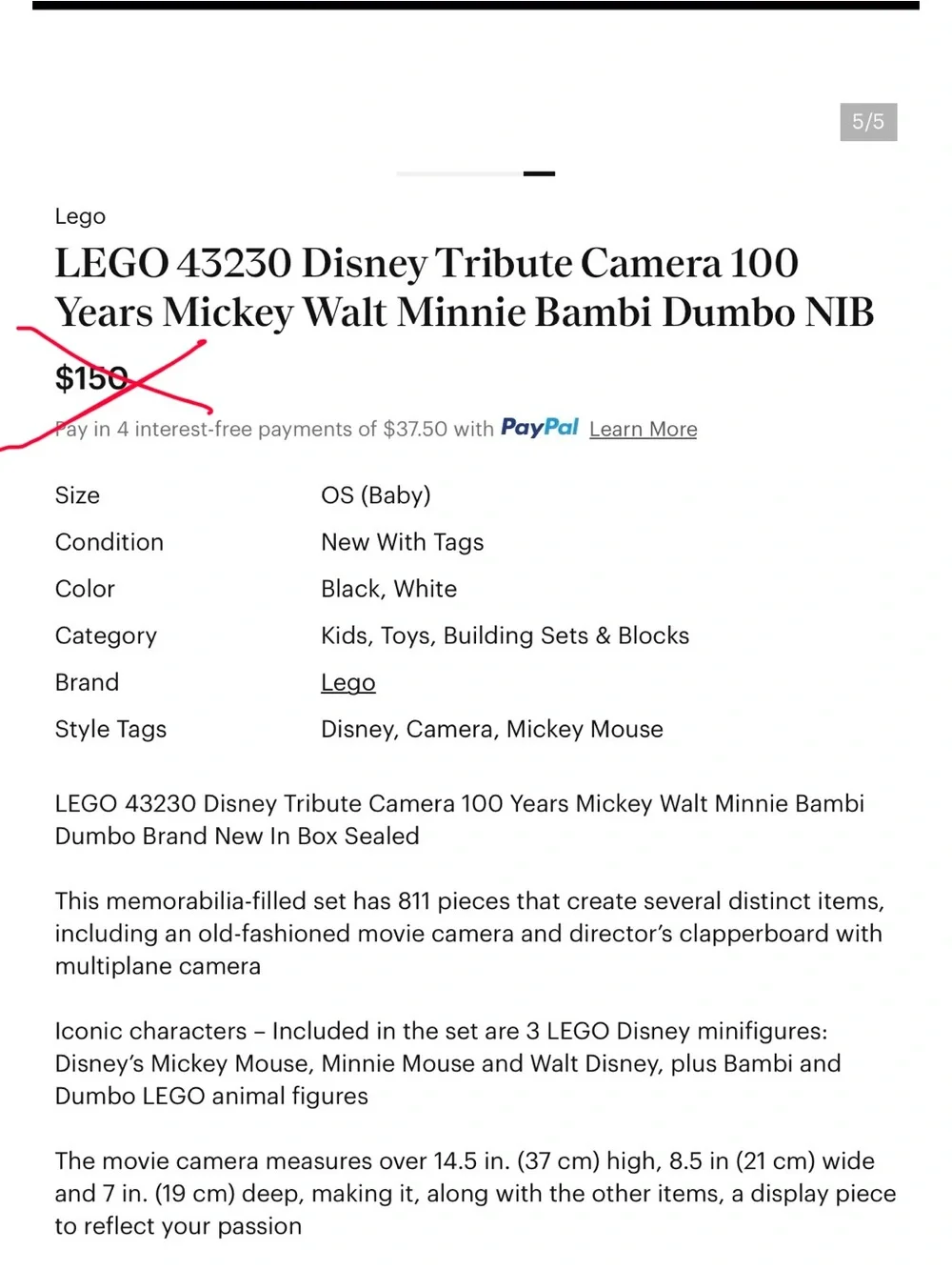 LEGO Disney Tribute Camera Set - Black, Brown, Silver # 43230